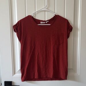 Sigrid Olsen Deep Red Short Sleeve Tee